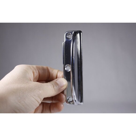 SET of 2 chromed cabinet handles, medical cabinet replacement hardware grips - Picture 2 of 8